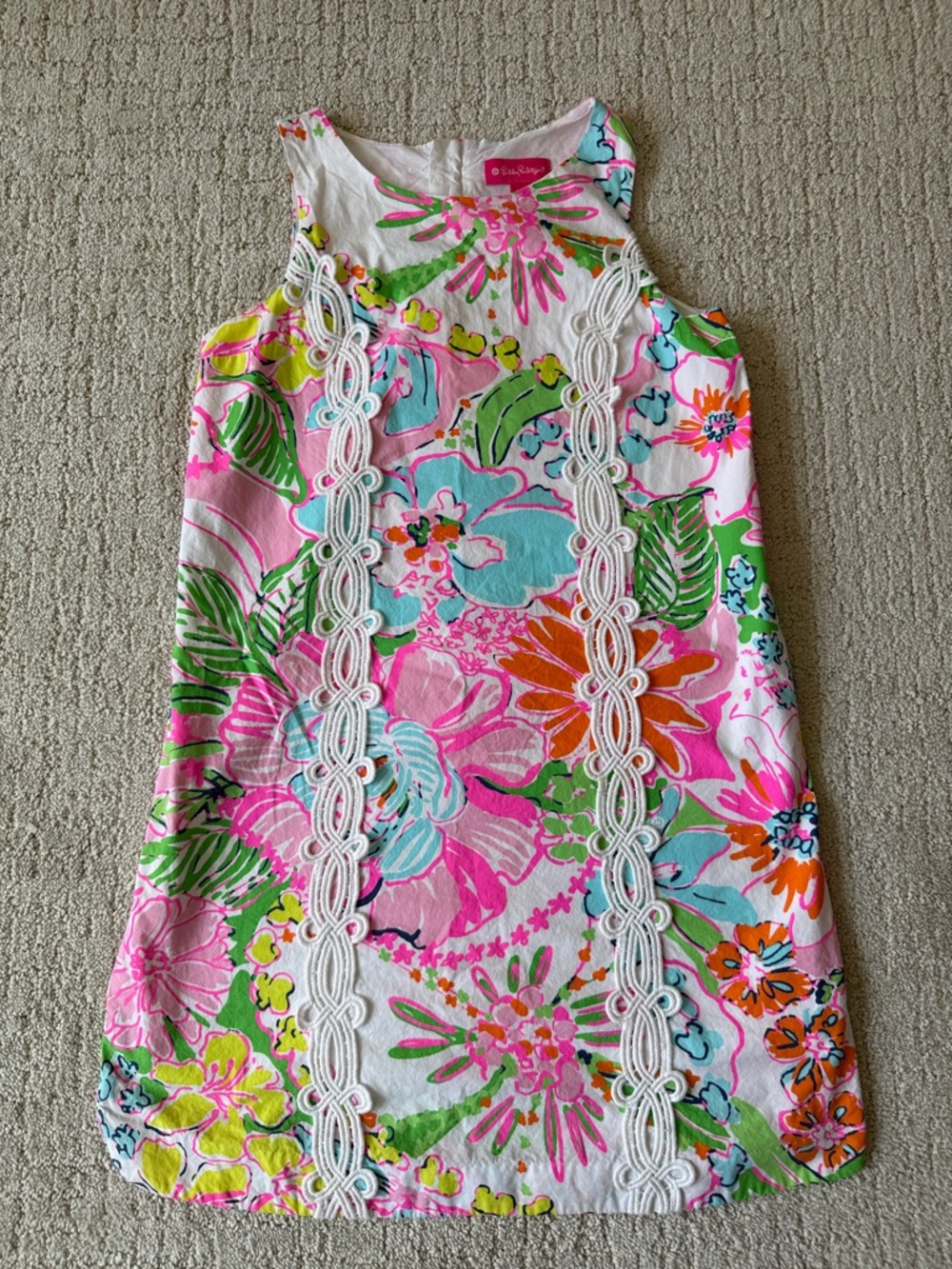 Lilly Pulitzer Floral Shift Dress in Pink & Aqua